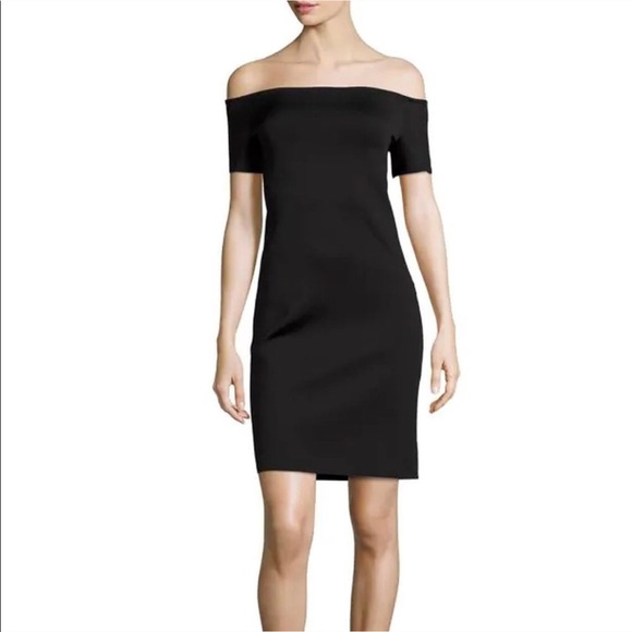 Helmut Lang Scuba Off Shoulder Dress Black Small - Picture 3 of 11